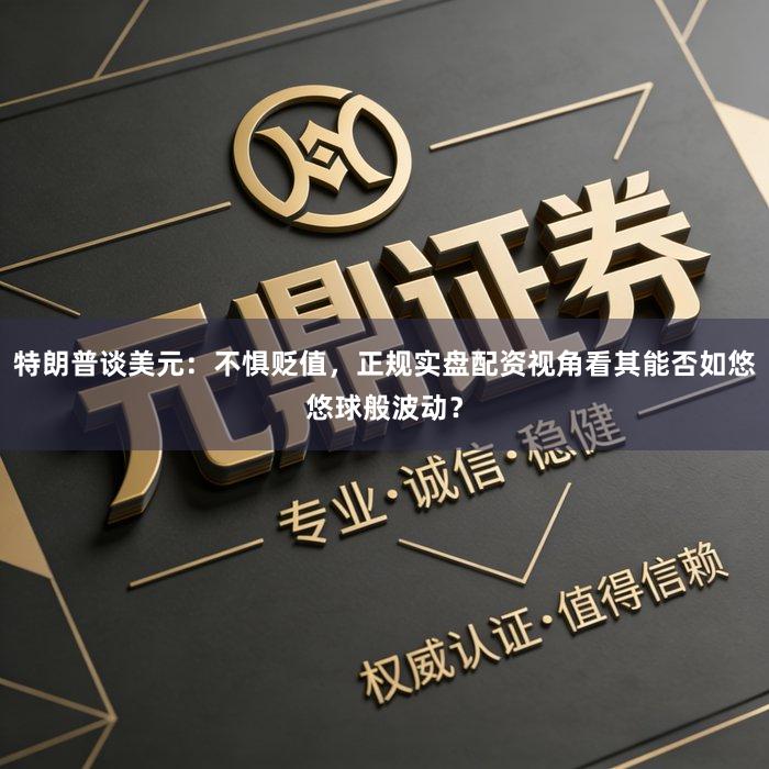 特朗普谈美元：不惧贬值，正规实盘配资视角看其能否如悠悠球般波动？